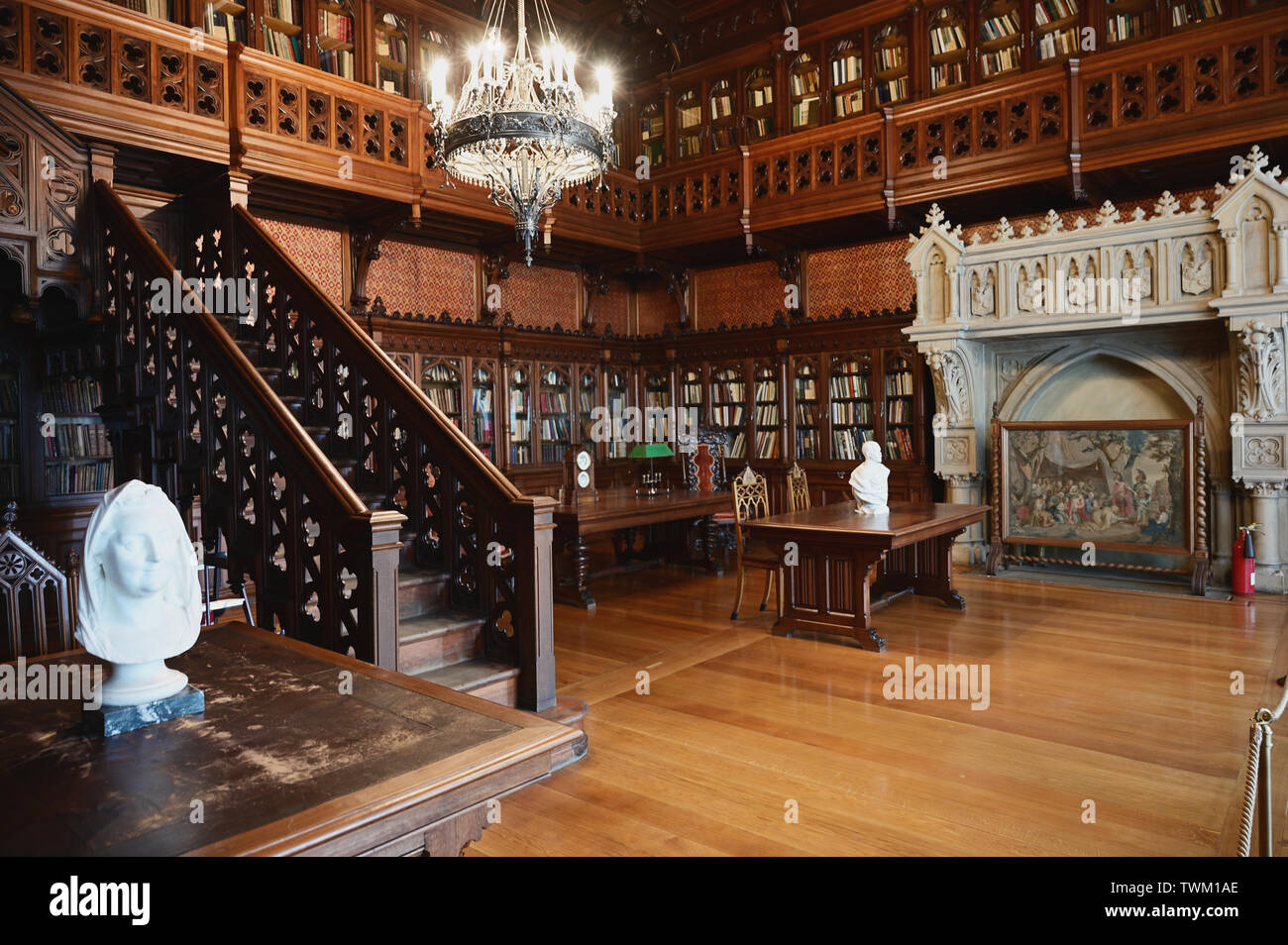 Interior of the Library of Nicholas II in Hermitage Museum, St