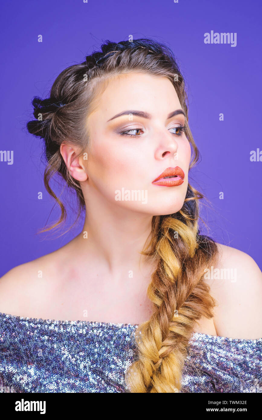 Braided Hairstyle Girl Makeup Face Braided Long Hair French