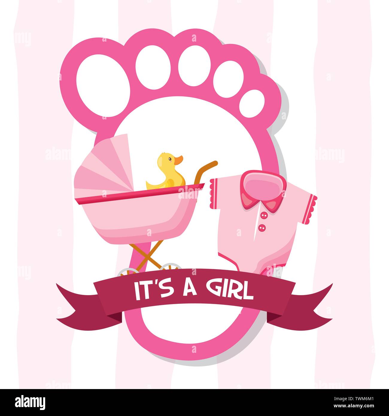 girl decoration baby shower card Stock Vector Image & Art - Alamy