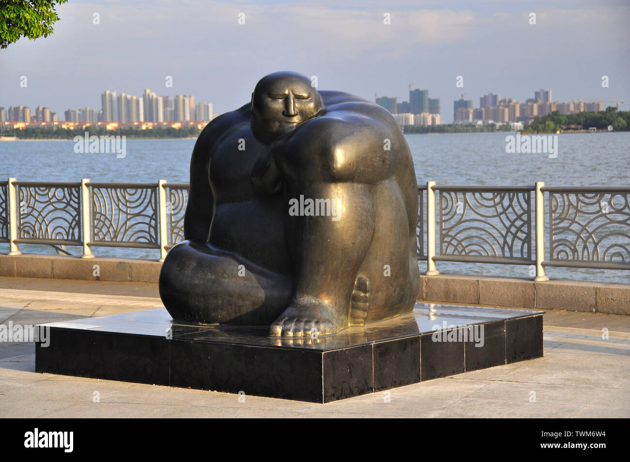 Sculpture on the banks of lake Taihu Suzhou Stock Photo