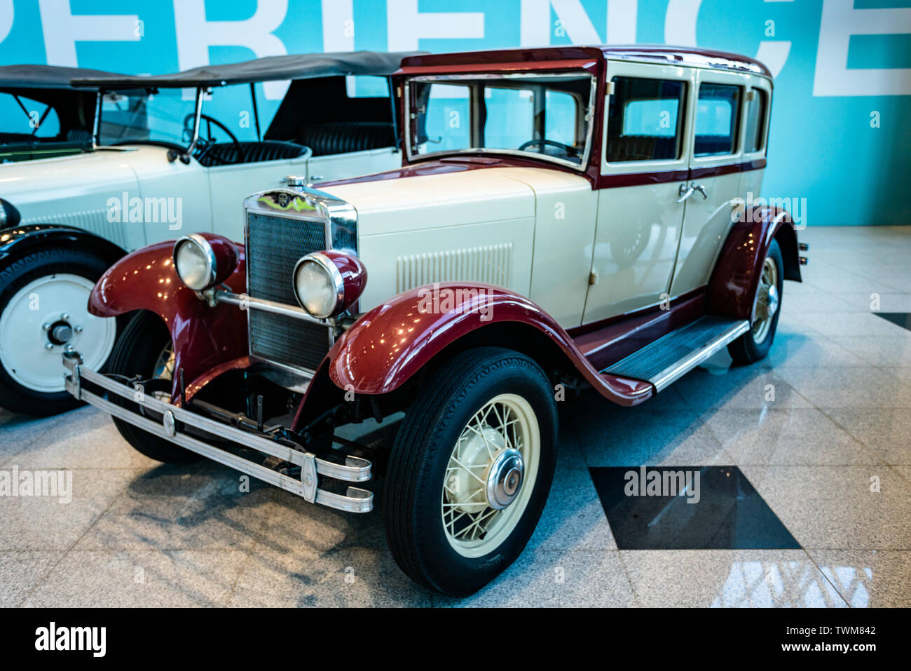 MOSCOW, RUSSIA - MAY 27, 2019: Erskine (Studebaker) Model 50 Sedan, 1927.   vintage car at the free of charge exhibition at the Moscow Domodedovo Airp Stock Photo