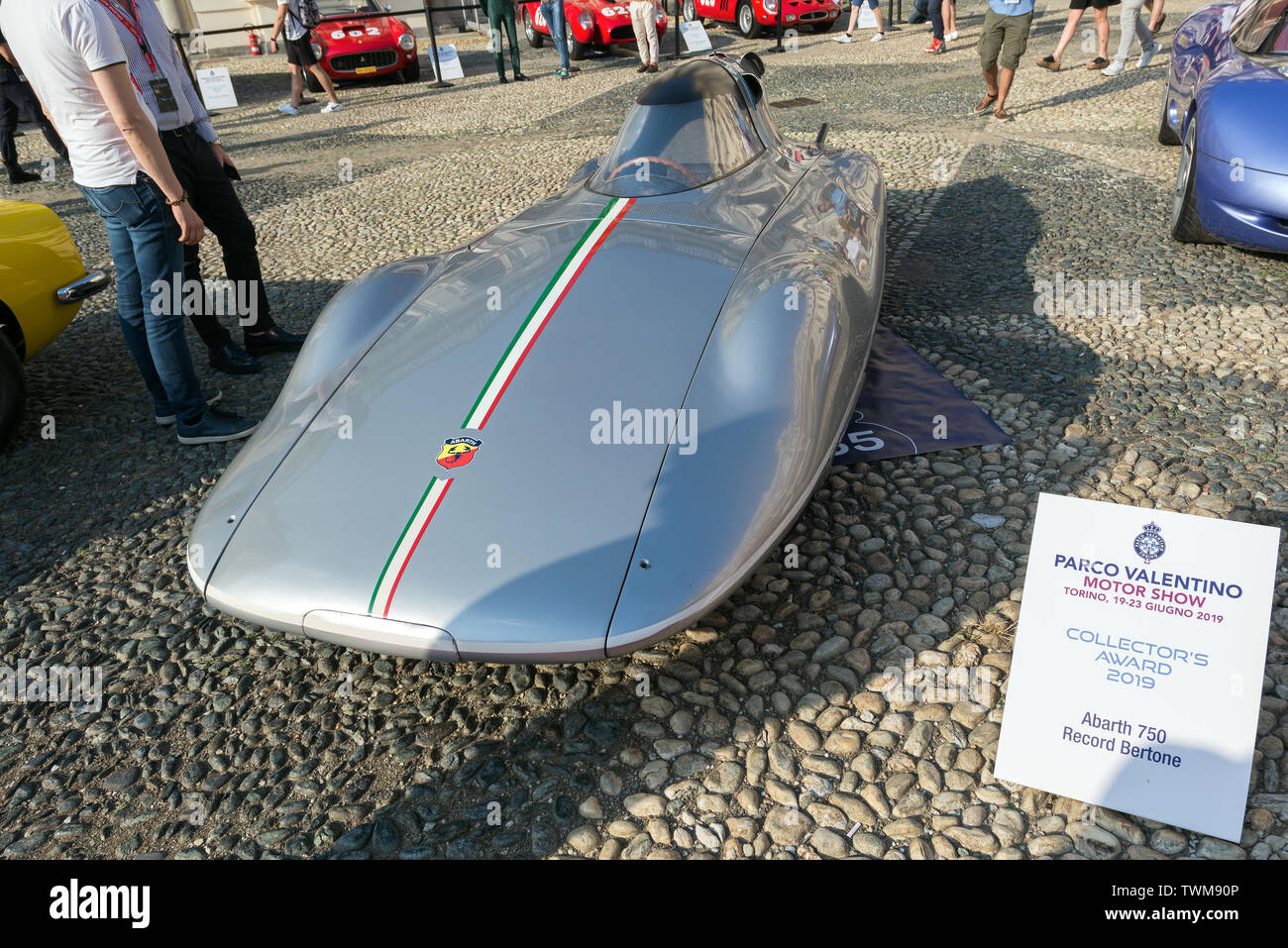 Abarth 750 record Bertone. Turin, Valentino castle, motor show 2019 Stock Photo