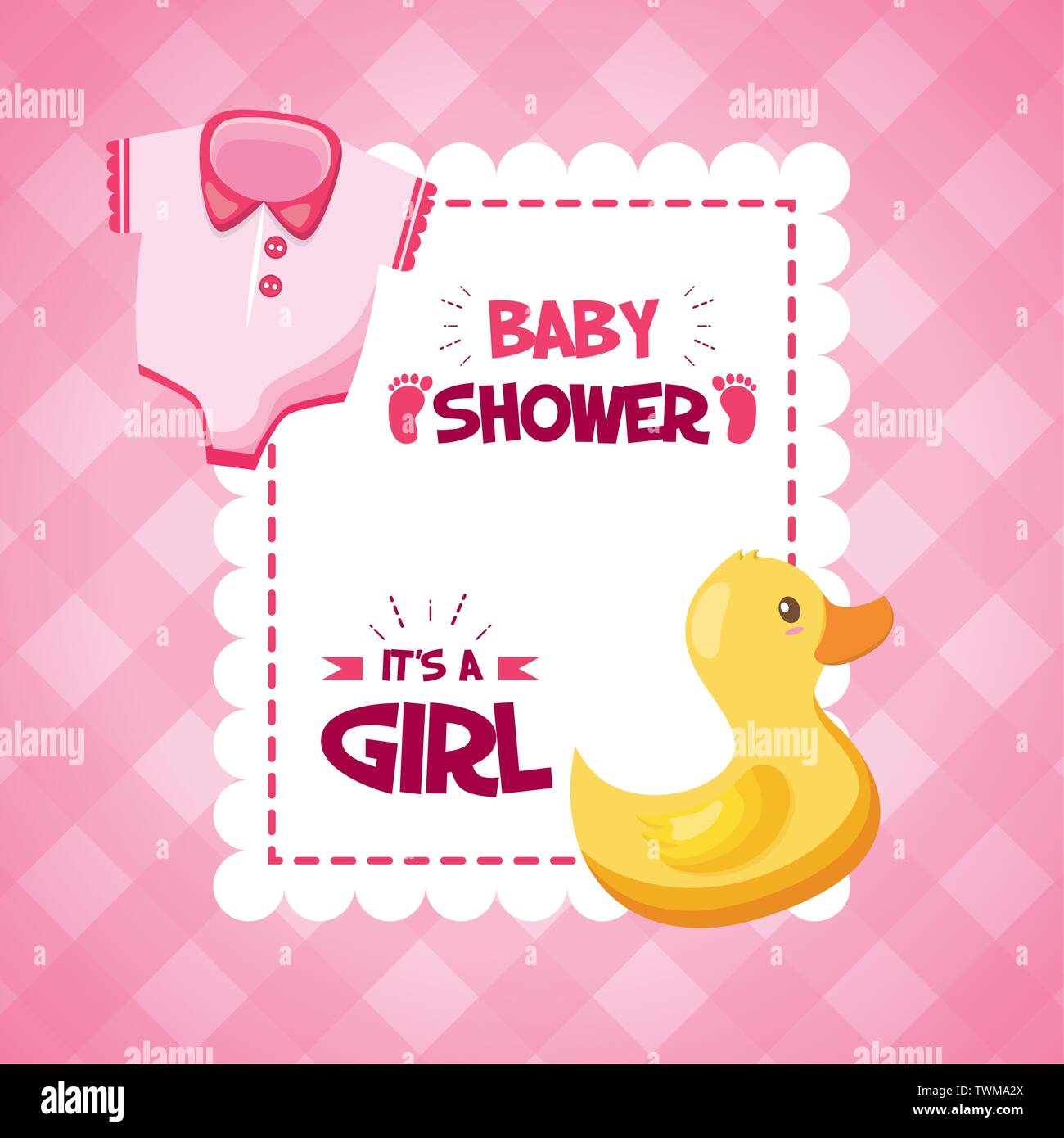girl decoration baby shower card Stock Vector Image & Art - Alamy