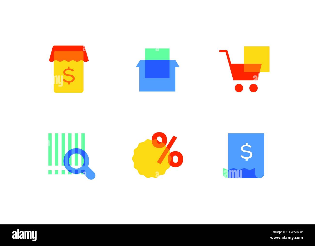 E-commerce - modern flat design style icons set Stock Vector