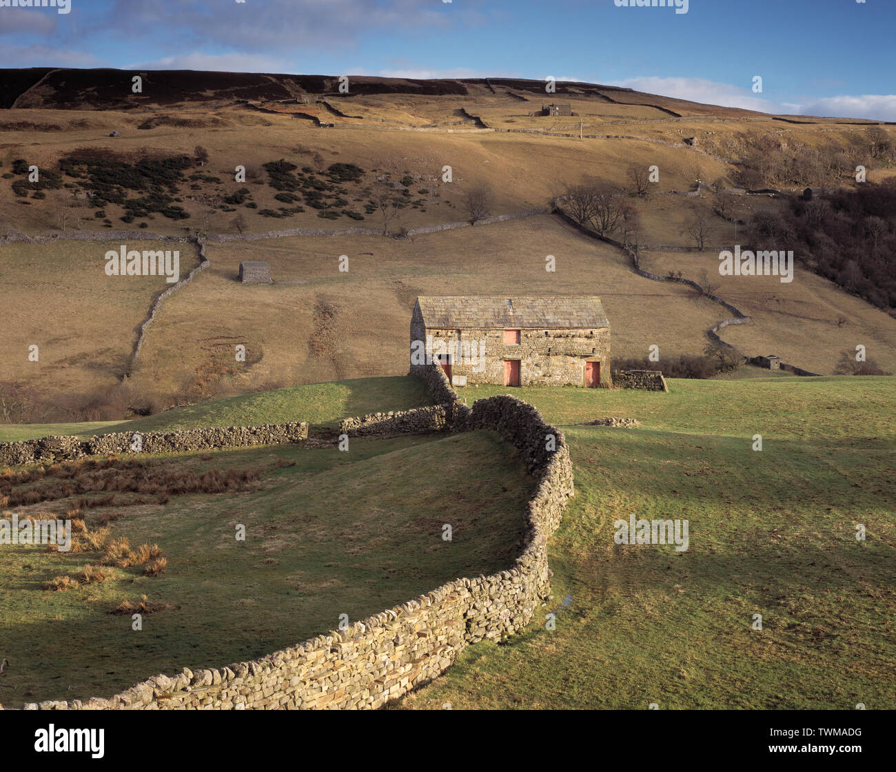United Kingdom. England. Yorkshire. Yorkshire. Dales. Landscape. Swaledale. Stock Photo
