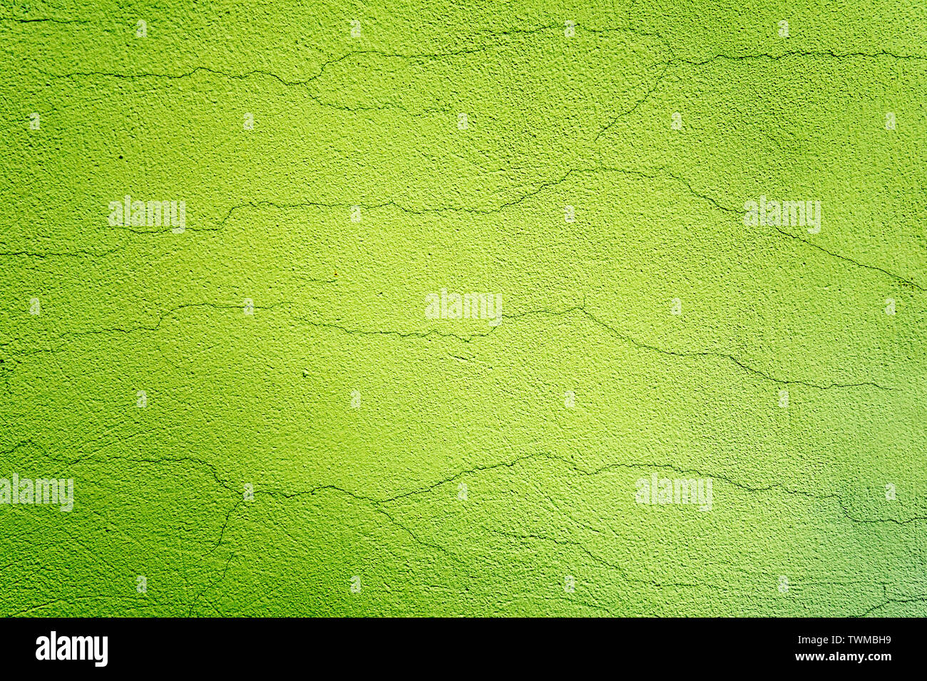 Green cracked texture surface background. Copy space or backdrop for design projects Stock Photo