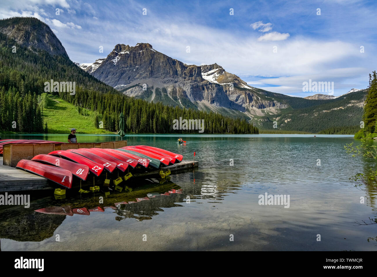Canoe rental dock, Emerald Lake, Yoho National Park, British Columbia