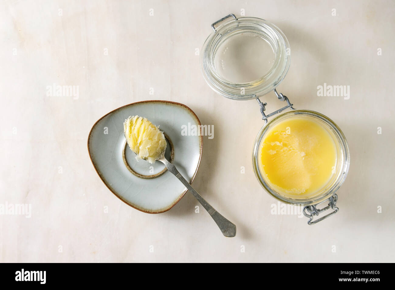 Melted ghee butter Stock Photo Alamy