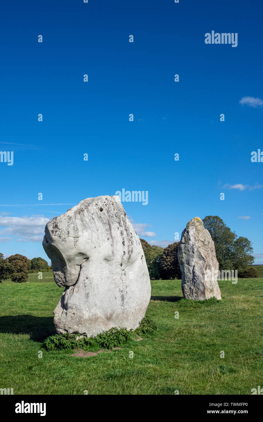Uk Standing Rocks Standing stones at the Neolithic stone circles in Avebury, Wiltshire ...