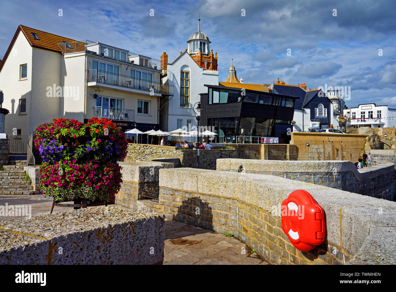 UK,Dorset,Lyme Regis,Gun Cliff Walk,Museum and Marine Theatre Stock