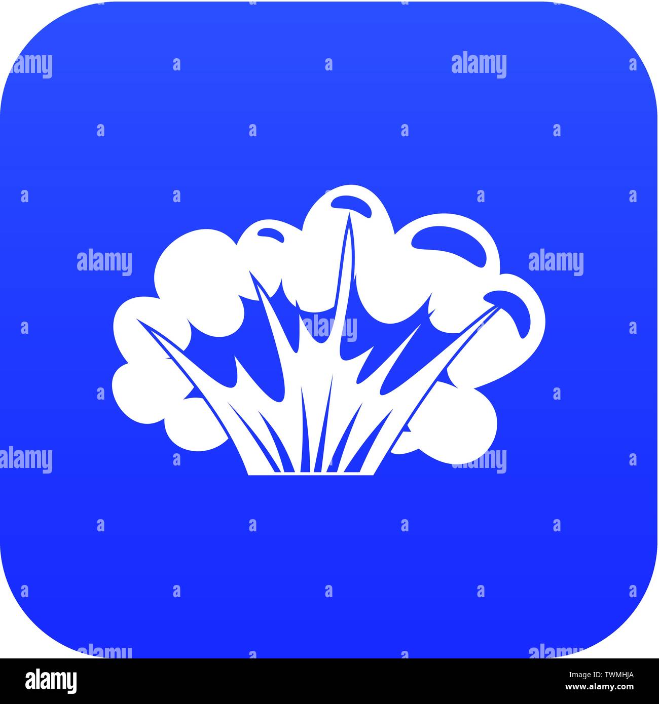 High powered explosion icon digital blue Stock Vector
