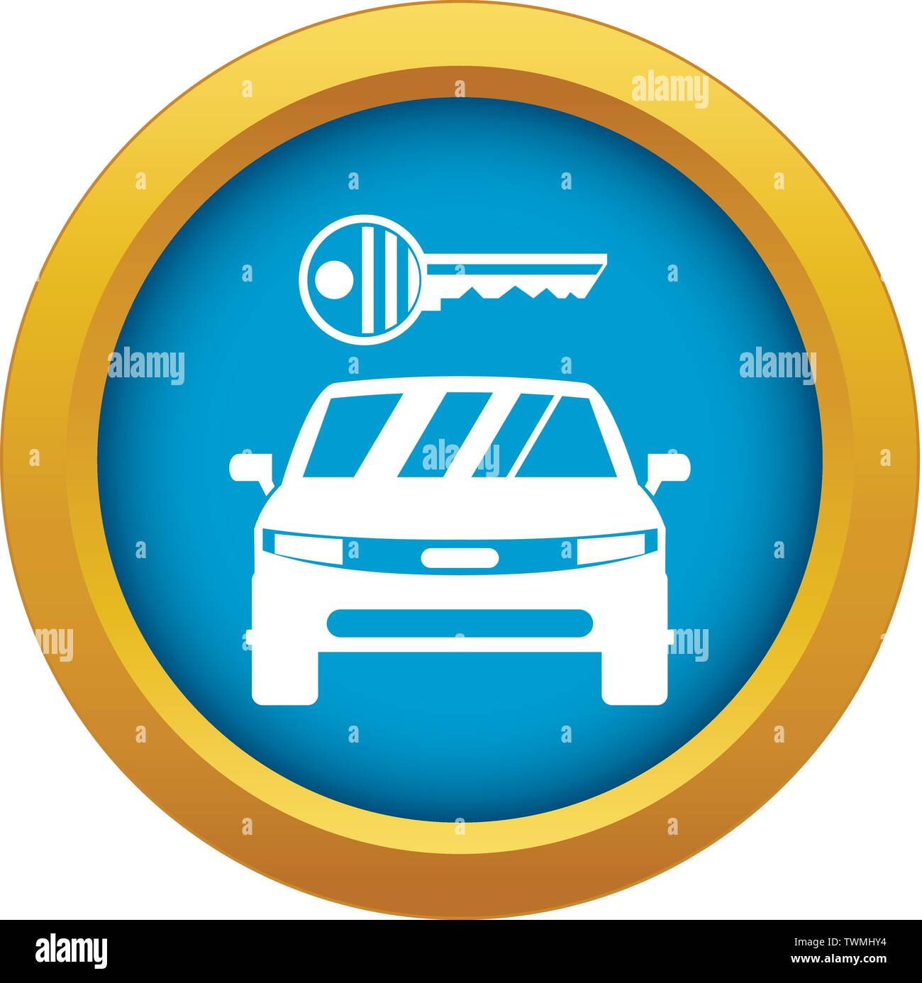 Car and key icon blue vector isolated Stock Vector Image & Art - Alamy
