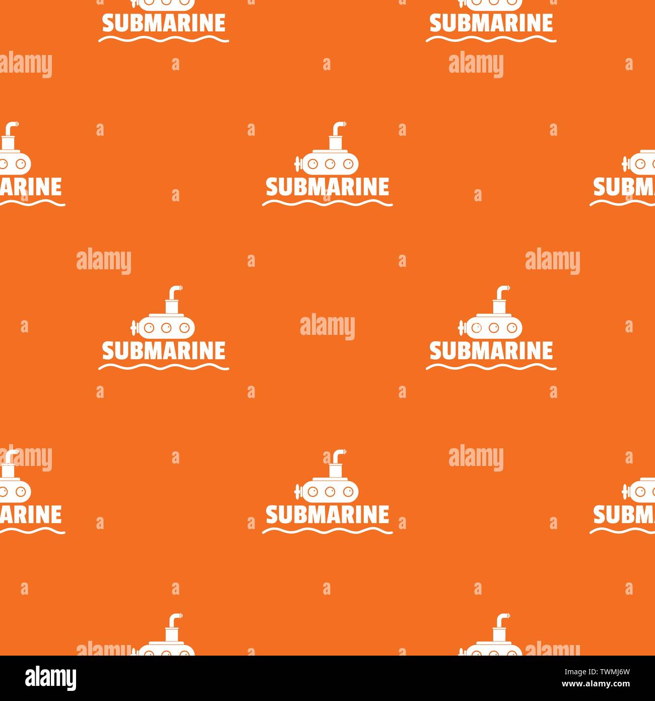 Submarine pattern vector orange Stock Vector