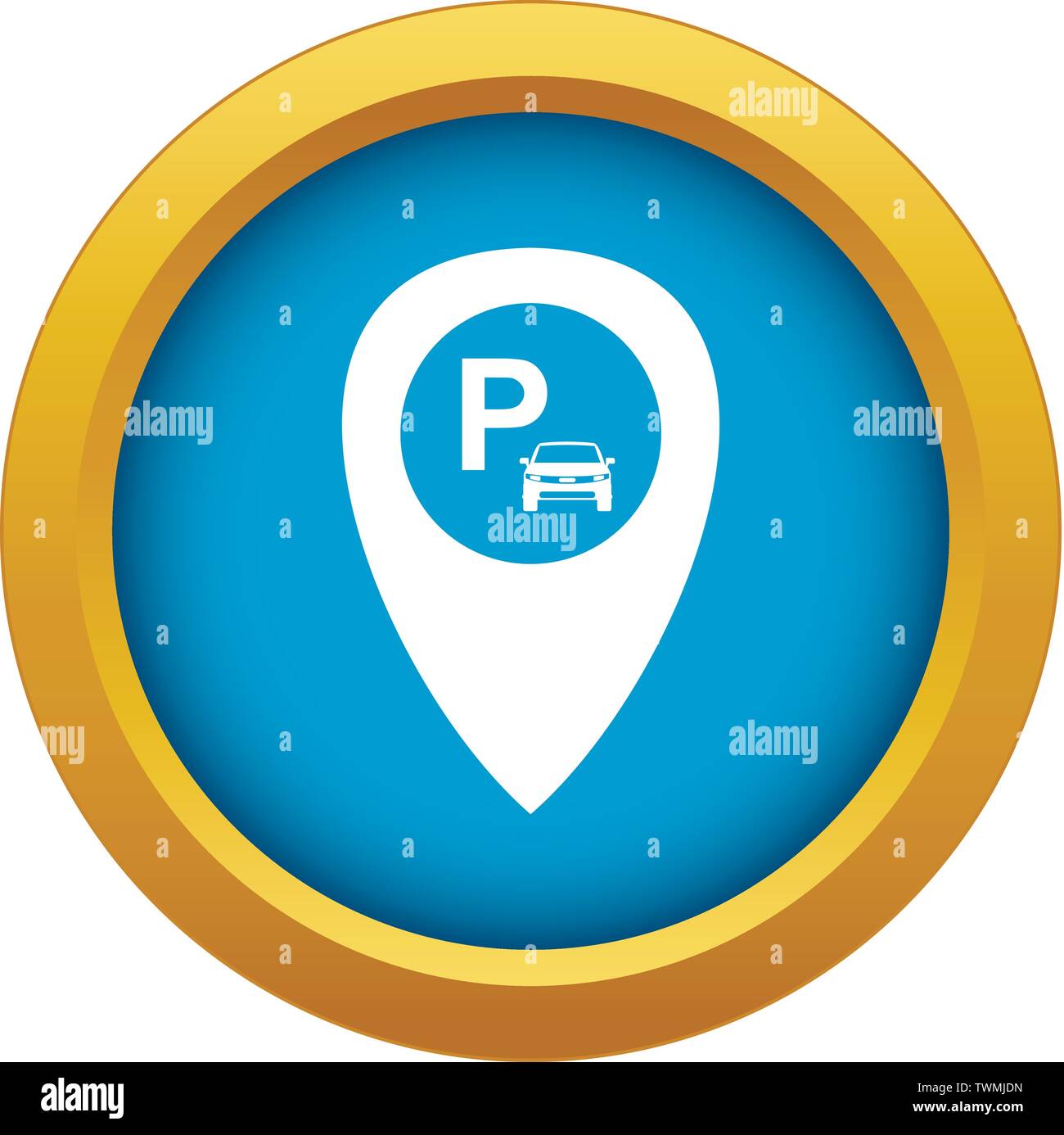 Map pointer with car parking icon blue vector isolated Stock Vector ...