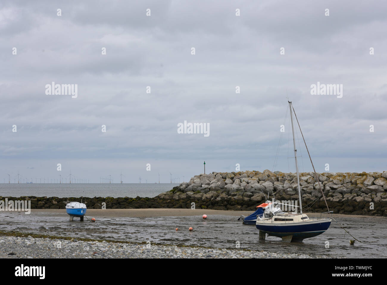 RhosonSea in very mixed weather rain mist andcloud Stock Photo Alamy