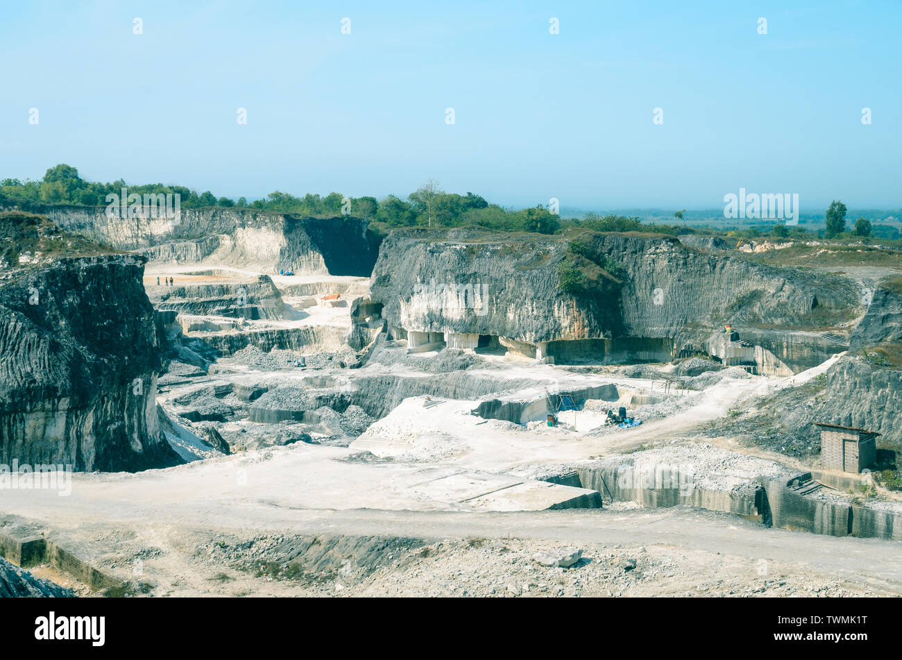 Jaddih Limestone Mine, Bangkalan, Madura Island, East Java, indonesia Stock Photo