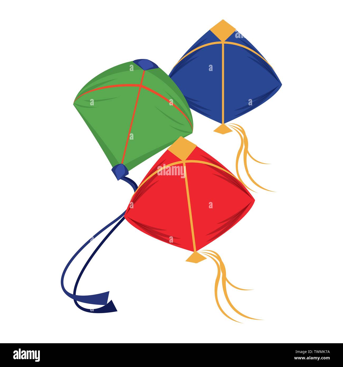 Three kites flying isolated cartoon Stock Vector Image & Art - Alamy