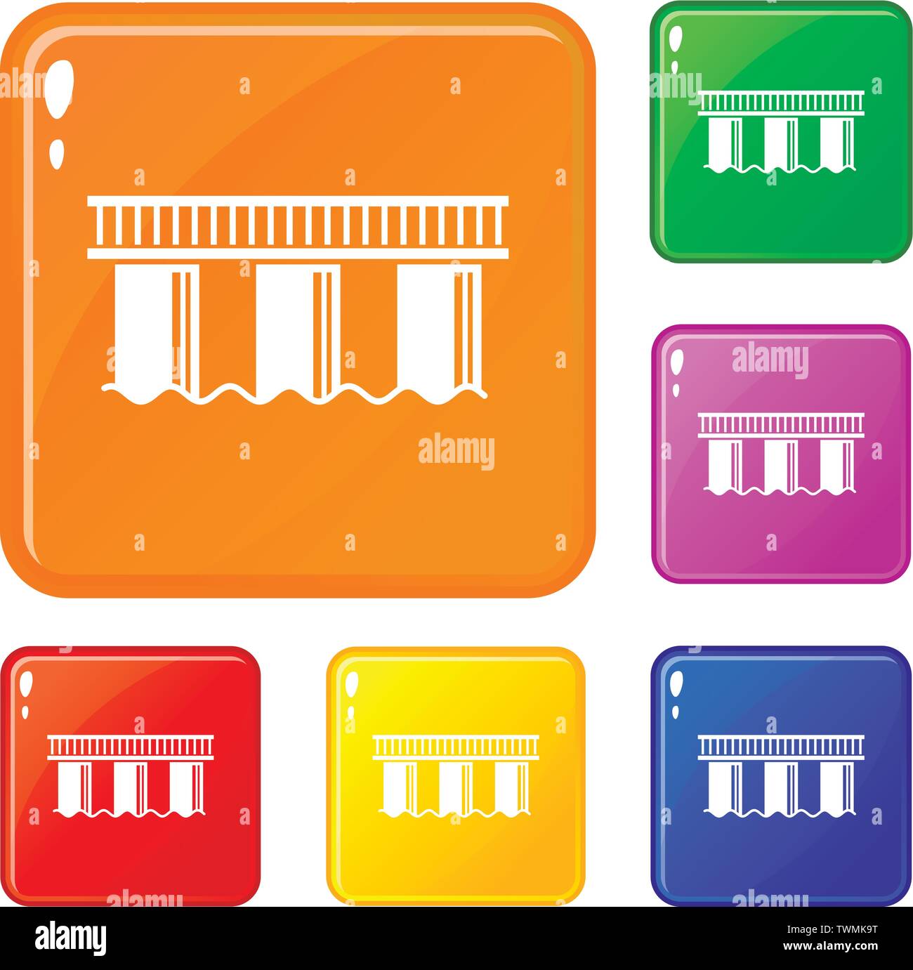 Urban bridge icons set vector color Stock Vector Image & Art - Alamy