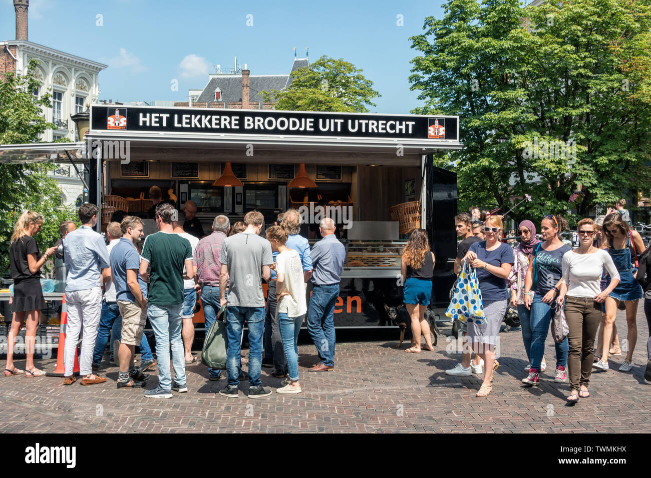 Sandwich shop Dutch city Utrecht with customers buying a sandwich Stock  Photo - Alamy