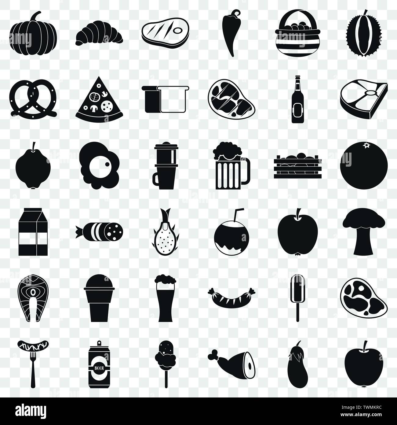 Food icons set, simle style Stock Vector Image & Art - Alamy