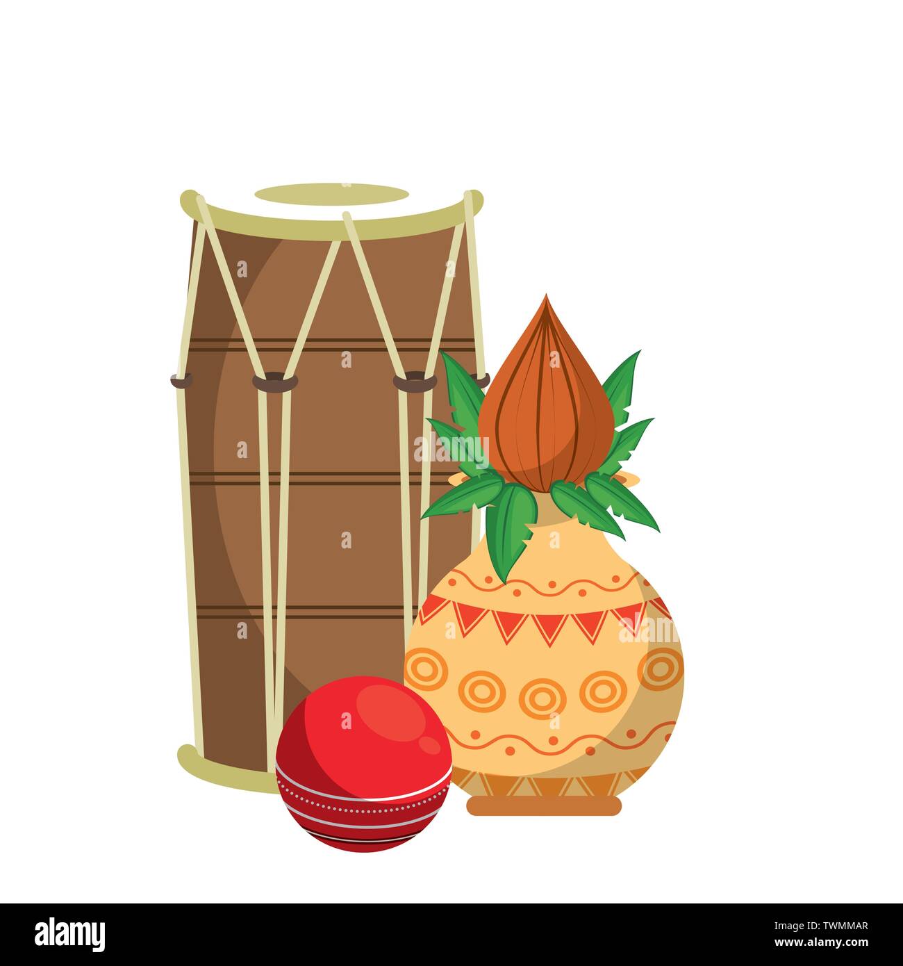 Indian tabla drums with lotus flower Stock Vector Image & Art Alamy