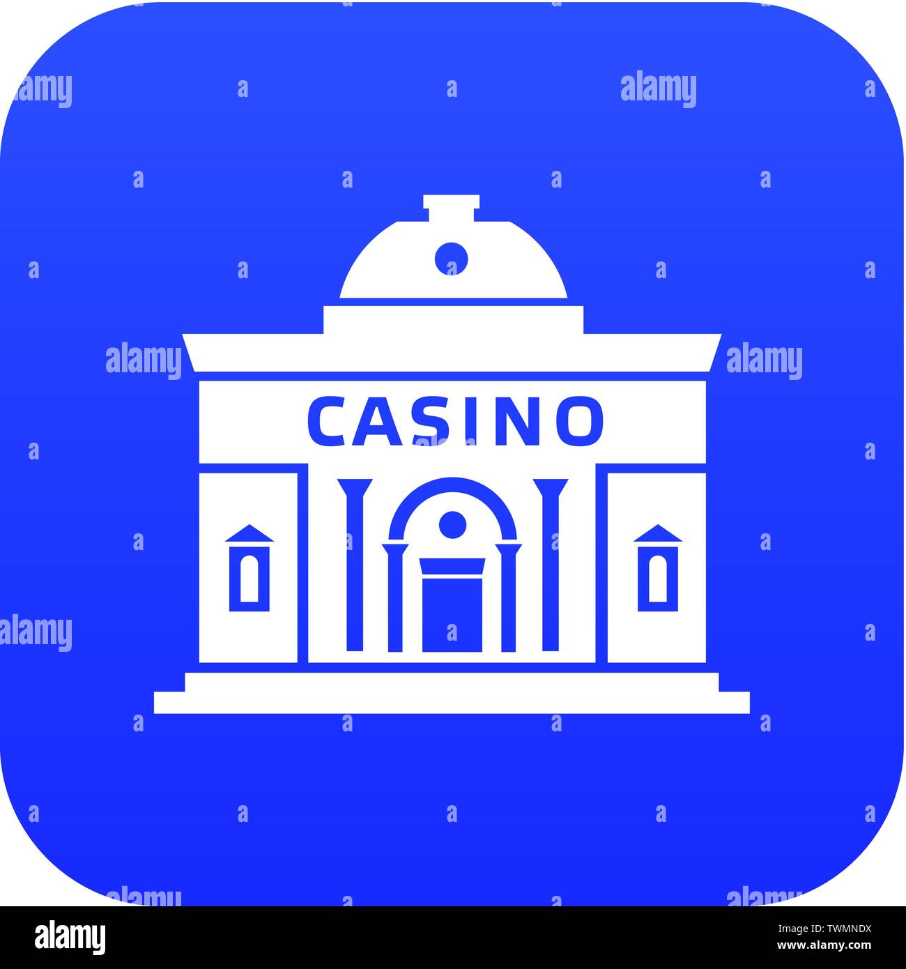Casino building icon blue vector Stock Vector