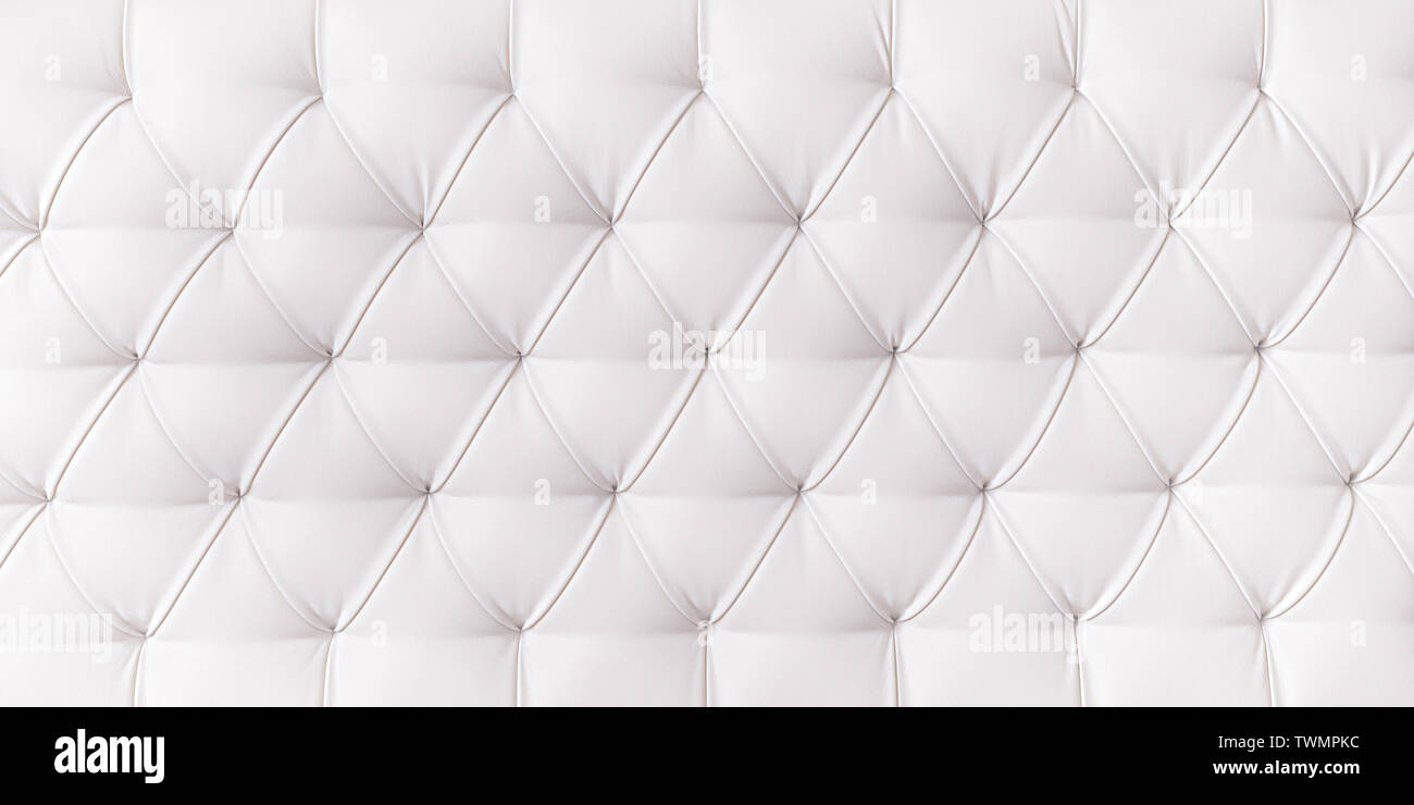 Long white upholstery close up. Texture and background Stock Photo