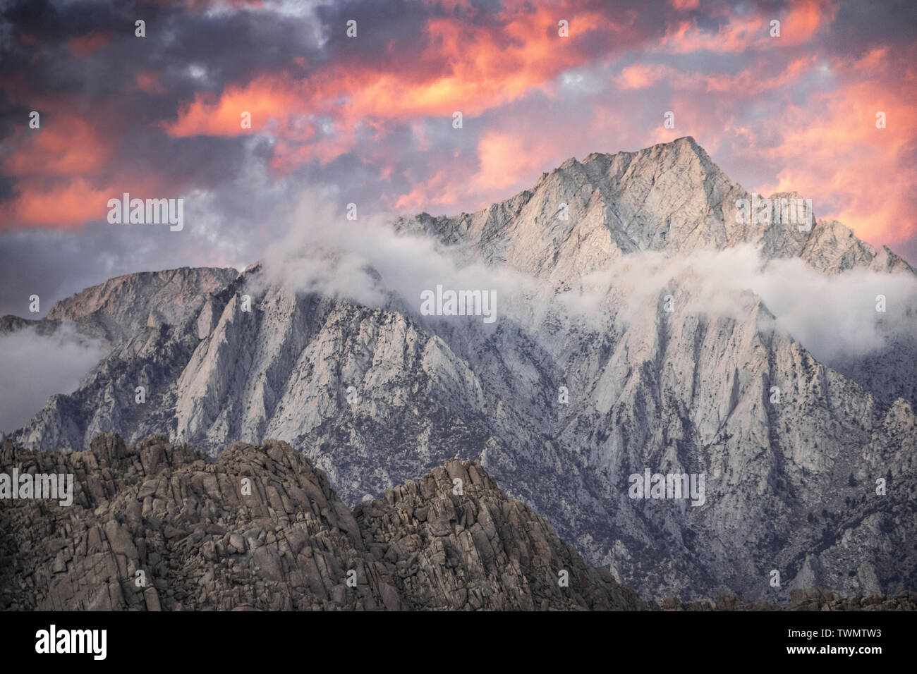 Lone Pine Peak, Eastern Sierra Nevada mountains, California United States Stock Photo