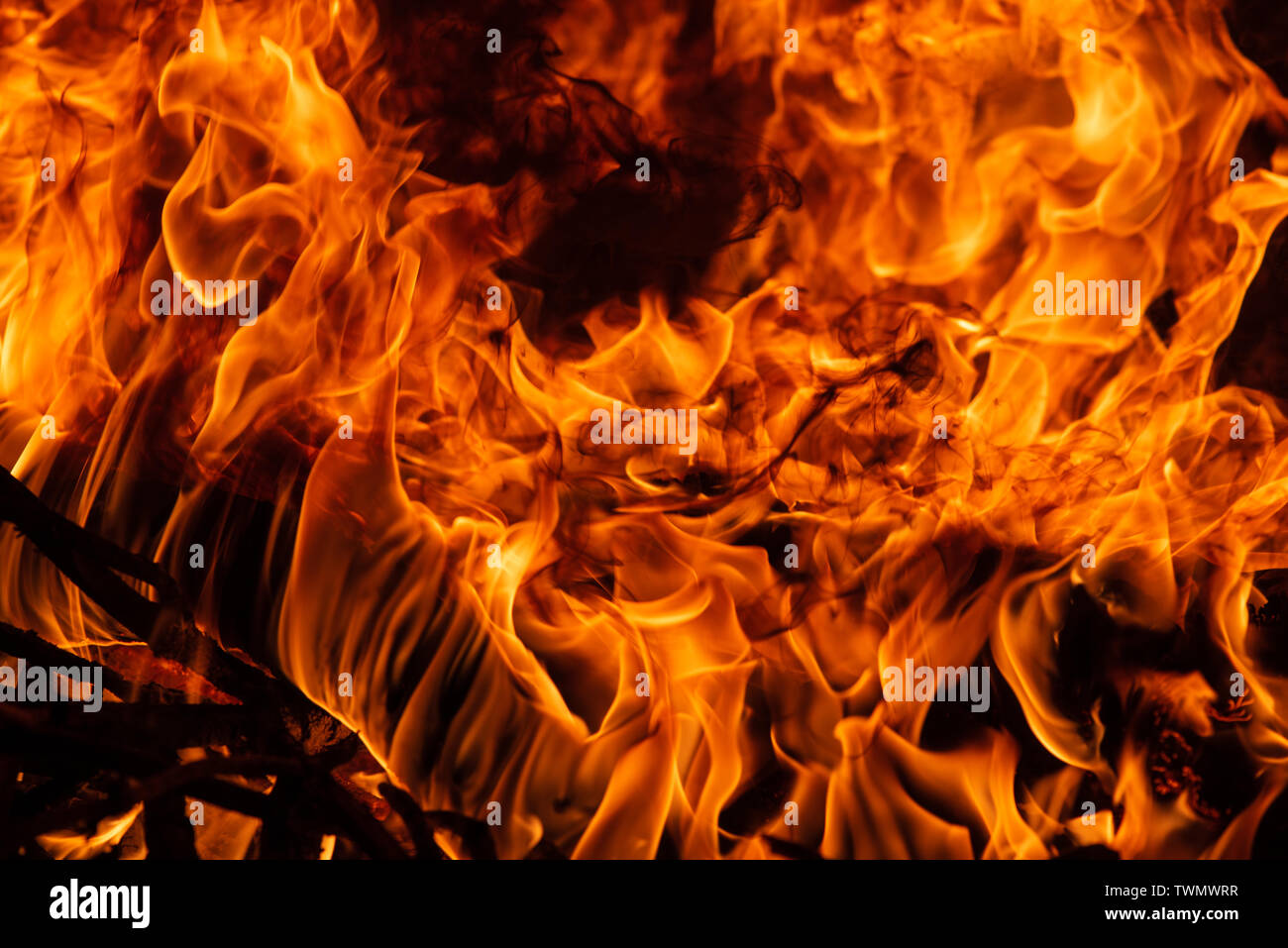 On fire. Themes of fire, disaster and extreme events. Background with copy  space for text Stock Photo - Alamy