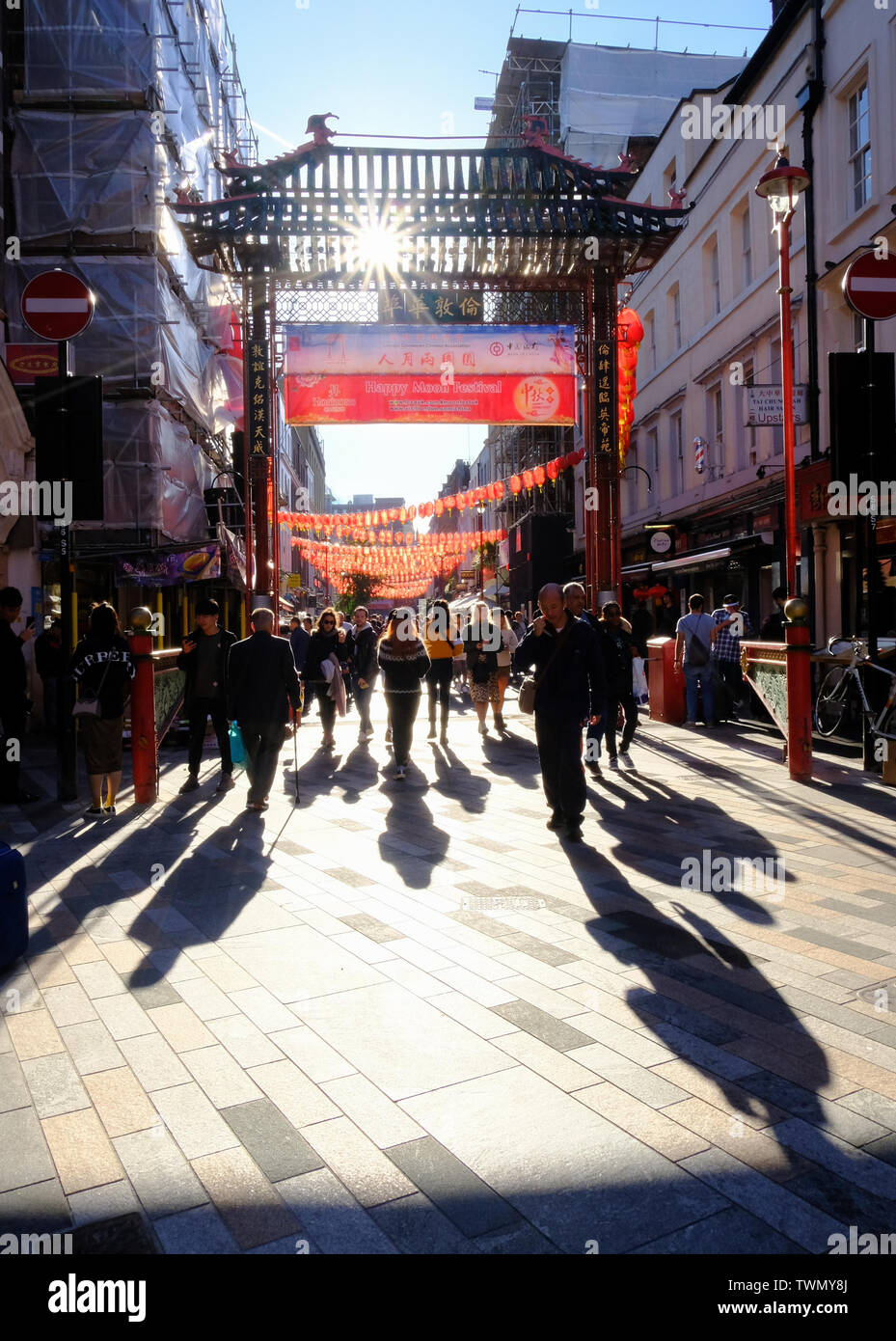 Bright and sunny day in Chinatown London Stock Photo