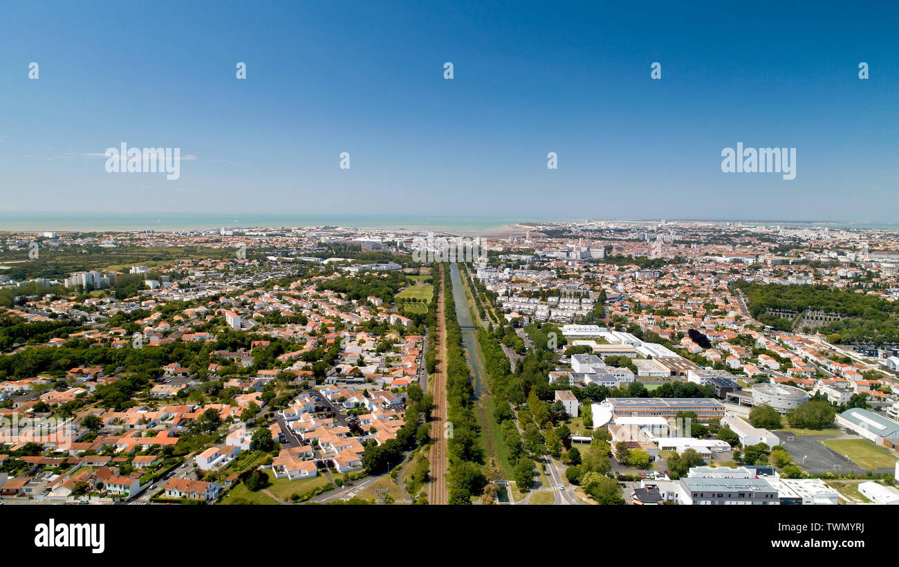 Aerial photography of La Rochelle city in Charente Maritime Stock Photo