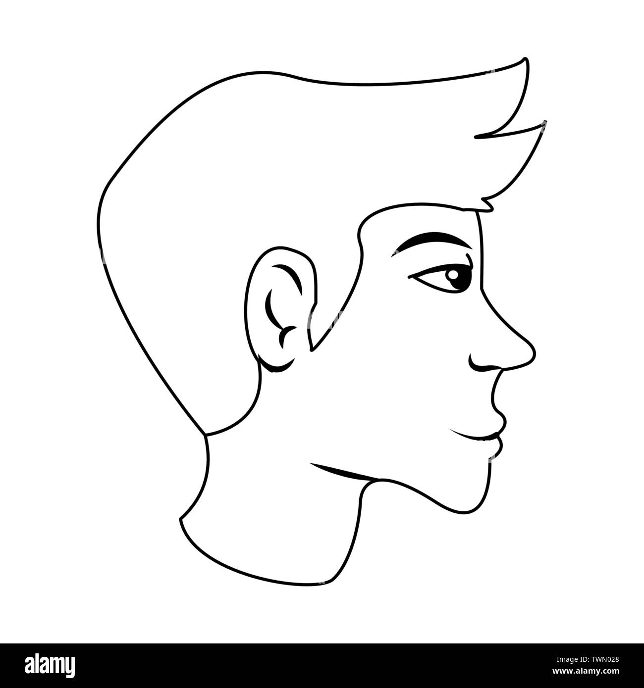 Man face cartoon sideview isolated cartoon in black and white Stock Vector Image & Art - Alamy Man face cartoon sideview isolated cartoon in black and white Stock Vector Image & Art - Alamy