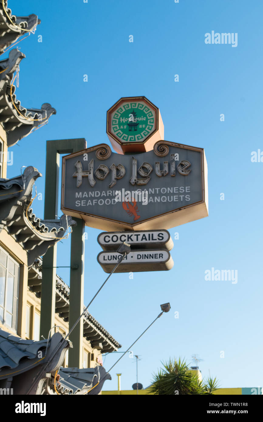 The Hop Louie, Chinatown Los Angeles Stock Photo