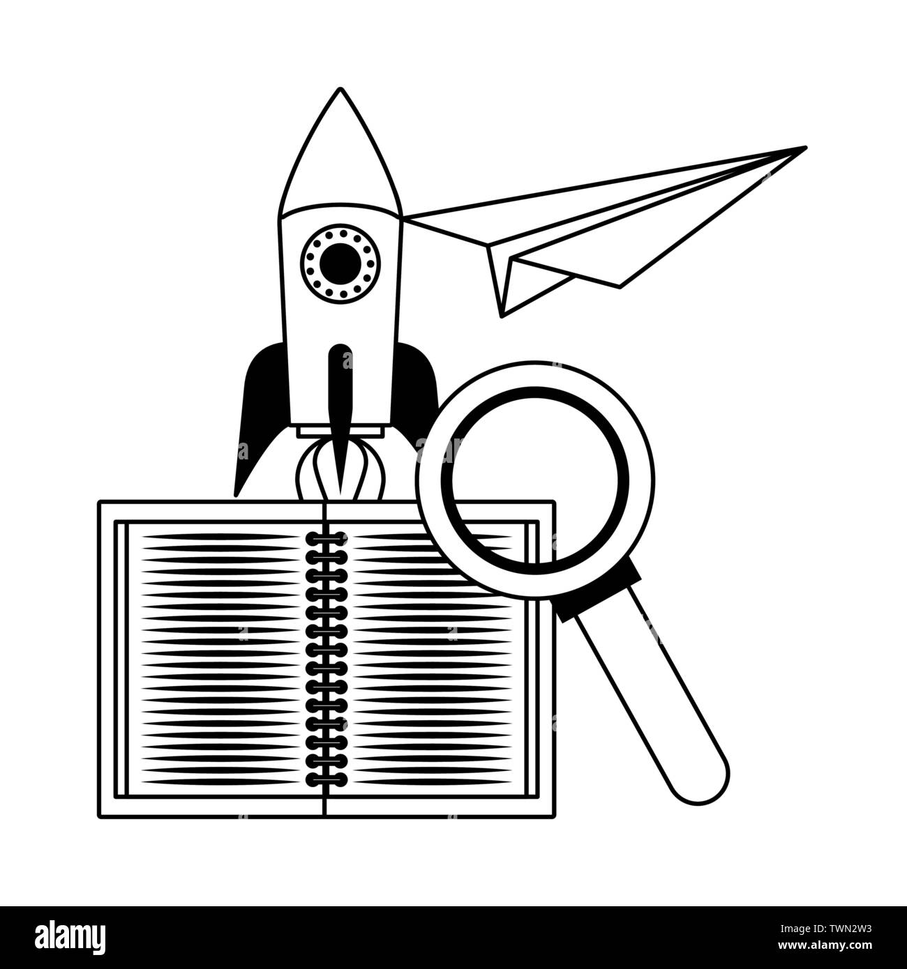 School child magnifying glass Cut Out Stock Images & Pictures - Alamy