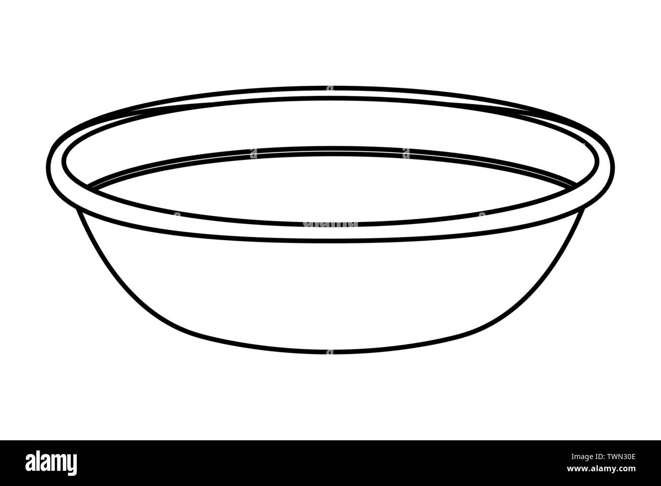 full bowl icon cartoon isolated in black and white Stock Vector Image & Art  - Alamy