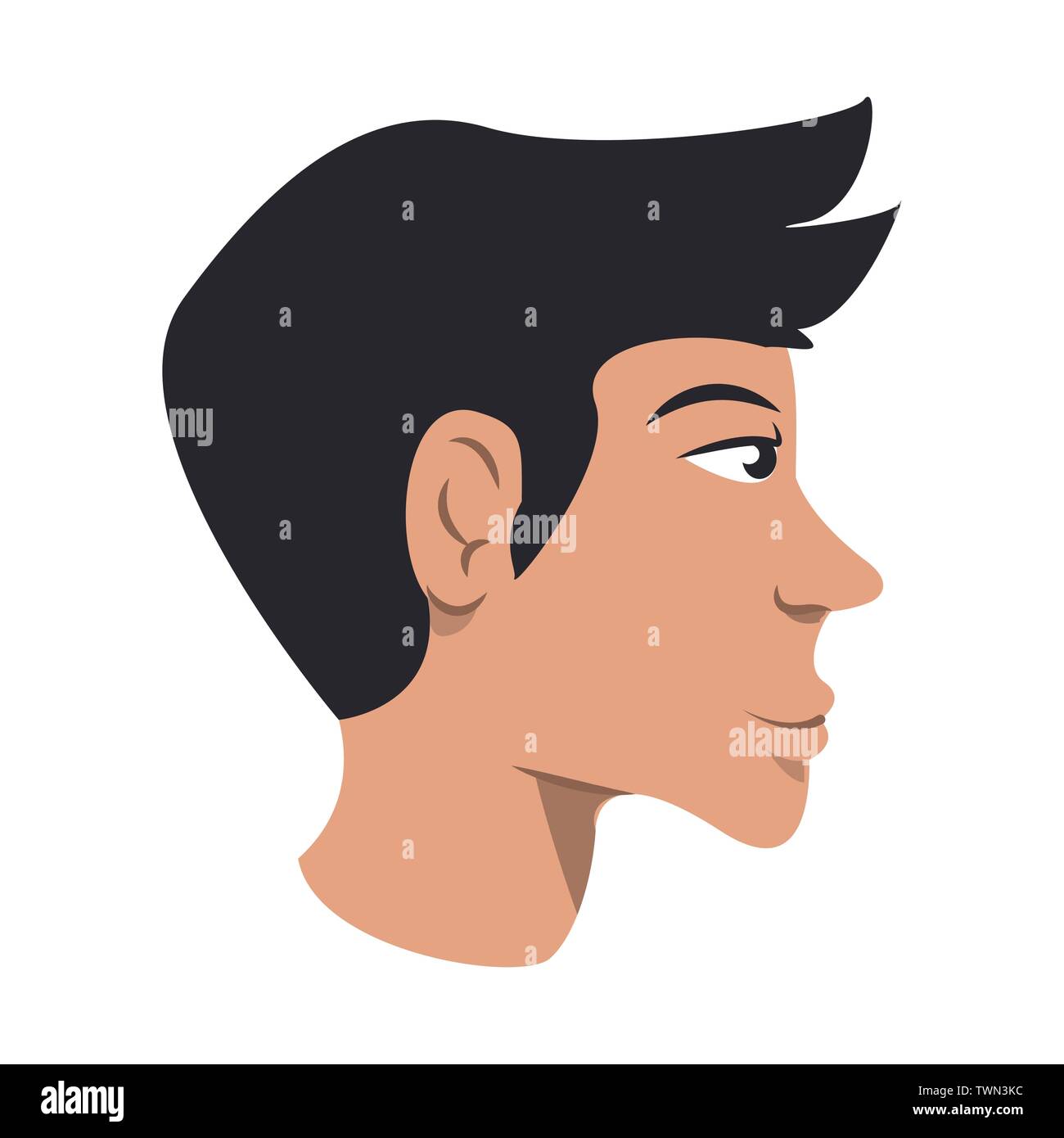 Man face cartoon sideview isolated cartoon Stock Vector Image & Art - Alamy