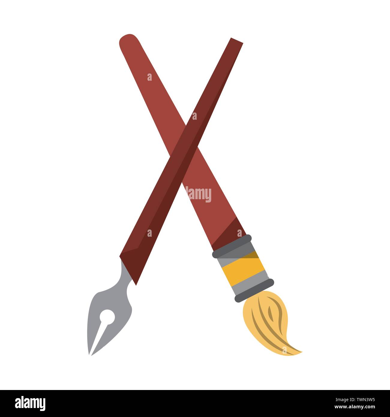 Paint brush and pen art tool cartoon Stock Vector Image & Art - Alamy