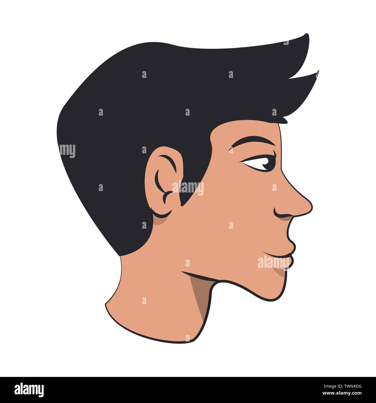 Man face cartoon sideview isolated cartoon Stock Vector Image & Art - Alamy