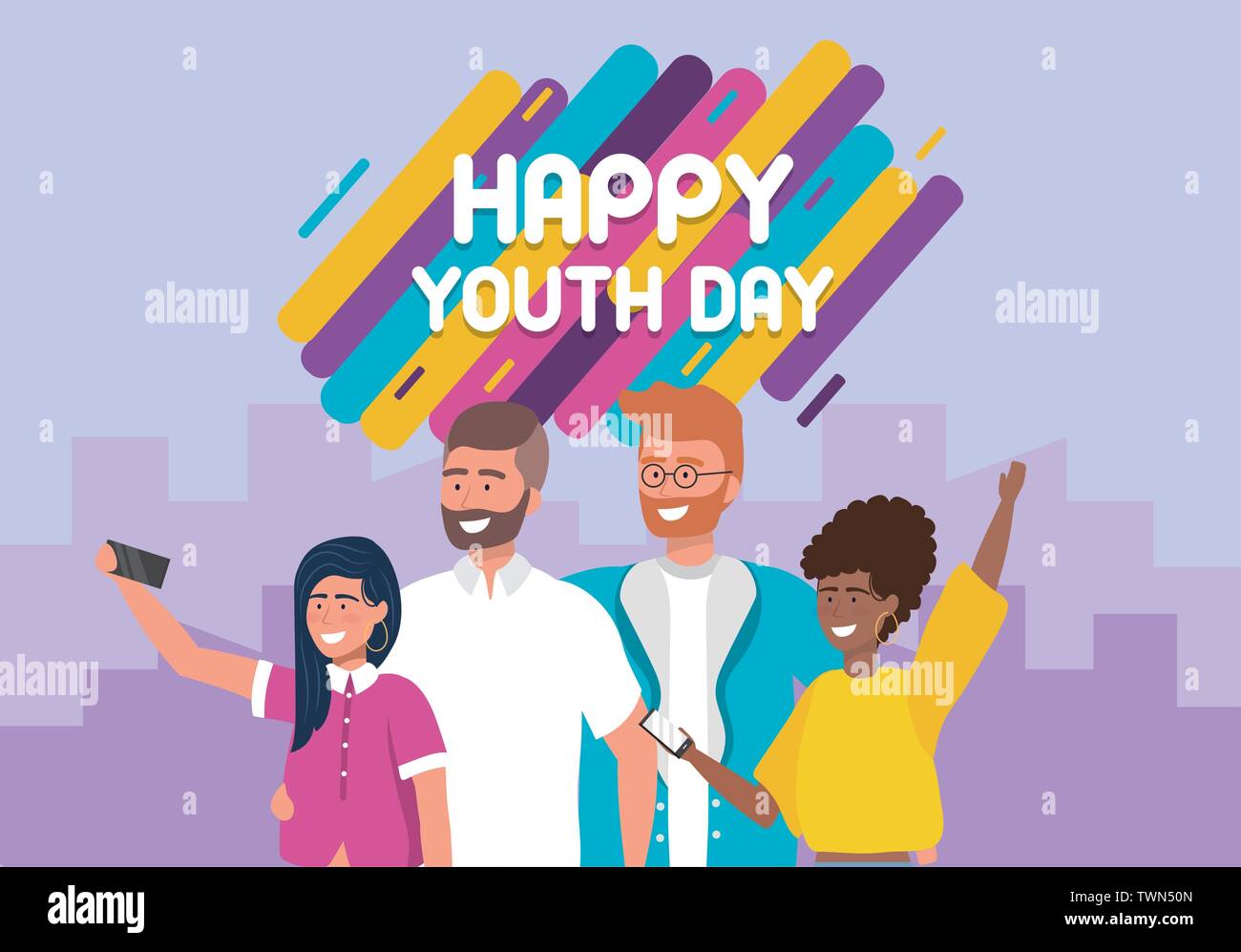 happy girls and boys with casual clothes to youth day vector illustration  Stock Vector Image \u0026 Art - Alamy
