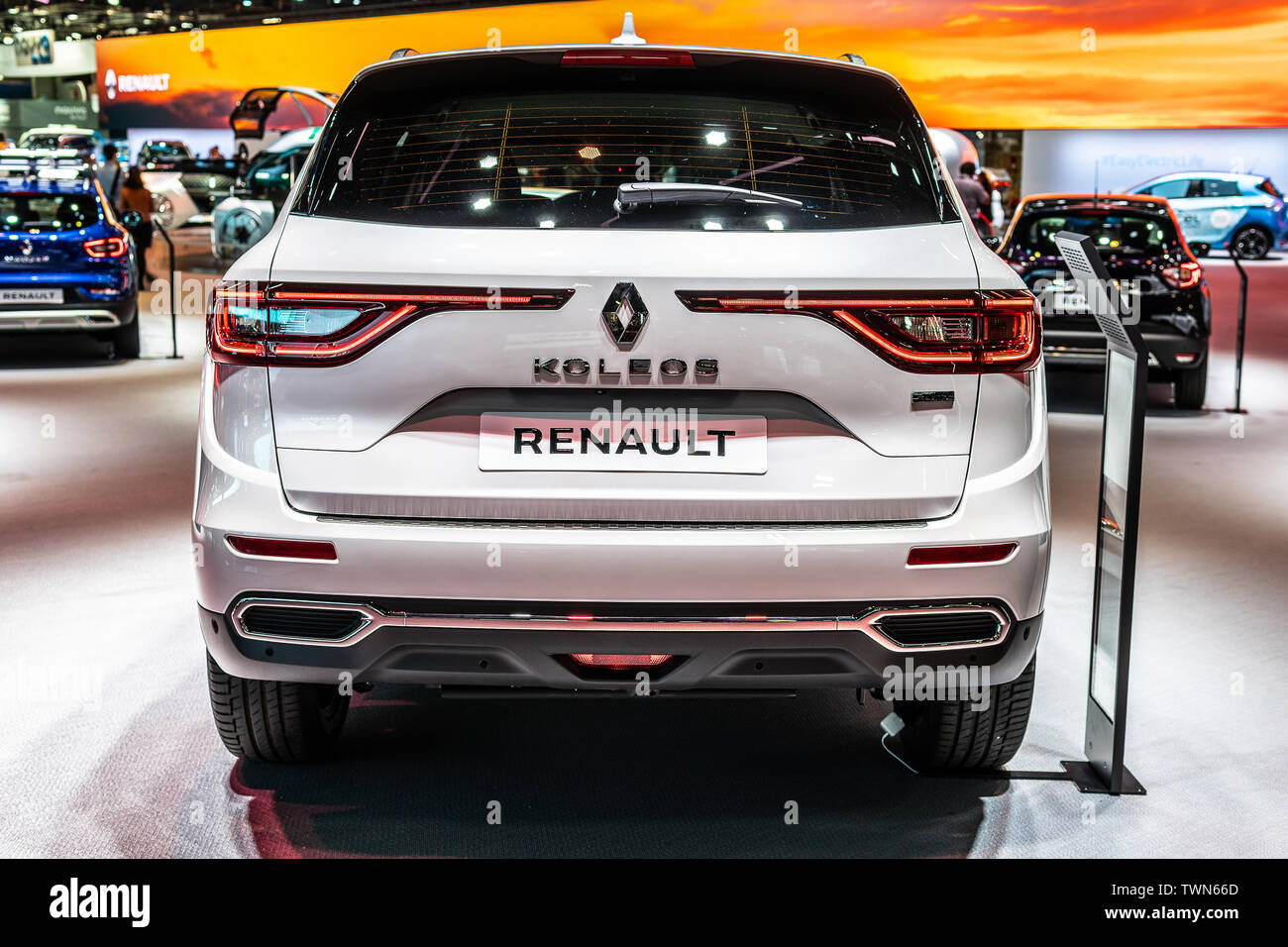Paris, France, October 02, 2018: metallic white Renault Megane IV GT Line  at Mondial Paris Motor Show, 4th gen car produced by Renault Stock Photo -  Alamy