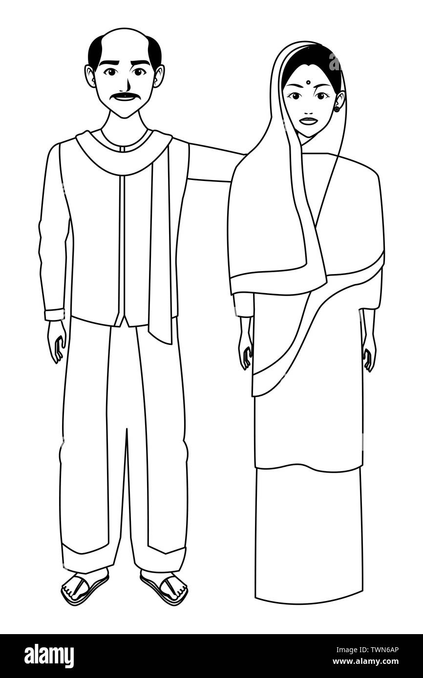 indian couple avatar cartoon character in black and white Stock Vector Image & Art - Alamy indian couple avatar cartoon character in black and white Stock Vector Image & Art - Alamy