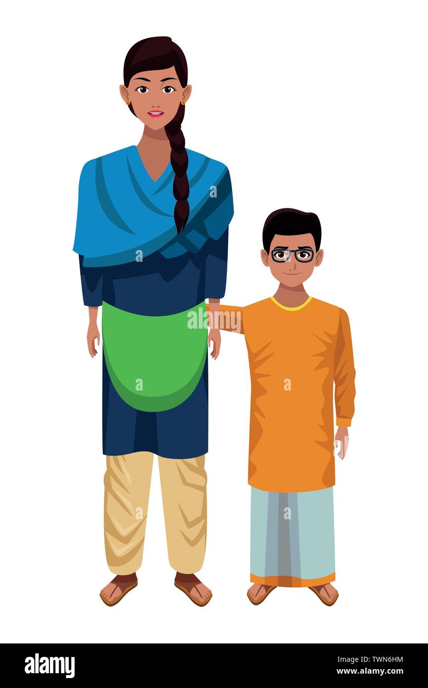 indian family avatar cartoon character Stock Vector Image & Art - Alamy