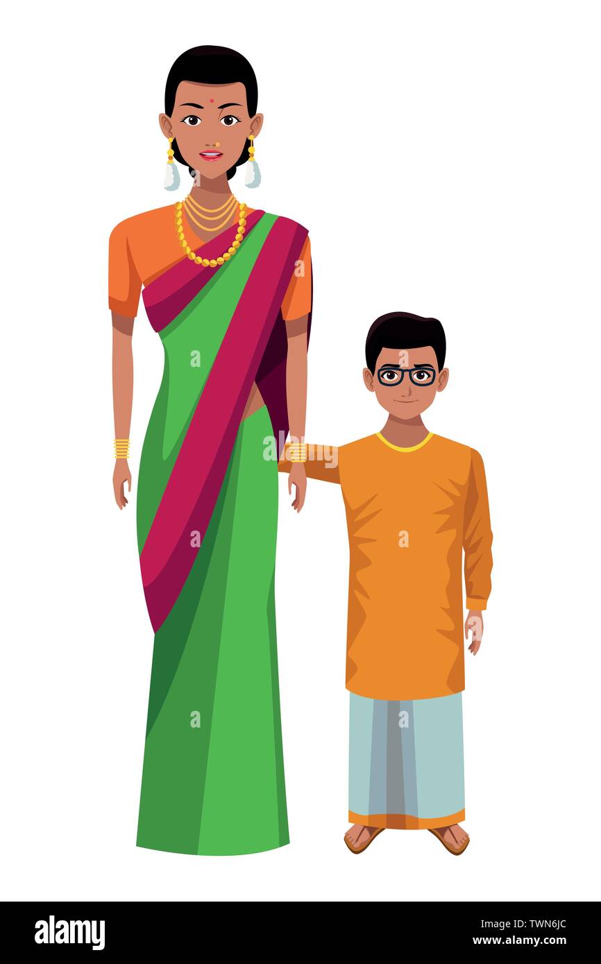 indian family avatar cartoon character Stock Vector Image & Art - Alamy