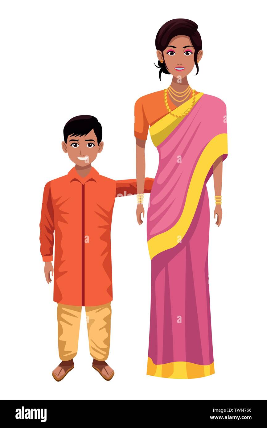 indian family avatar cartoon character Stock Vector Image & Art - Alamy