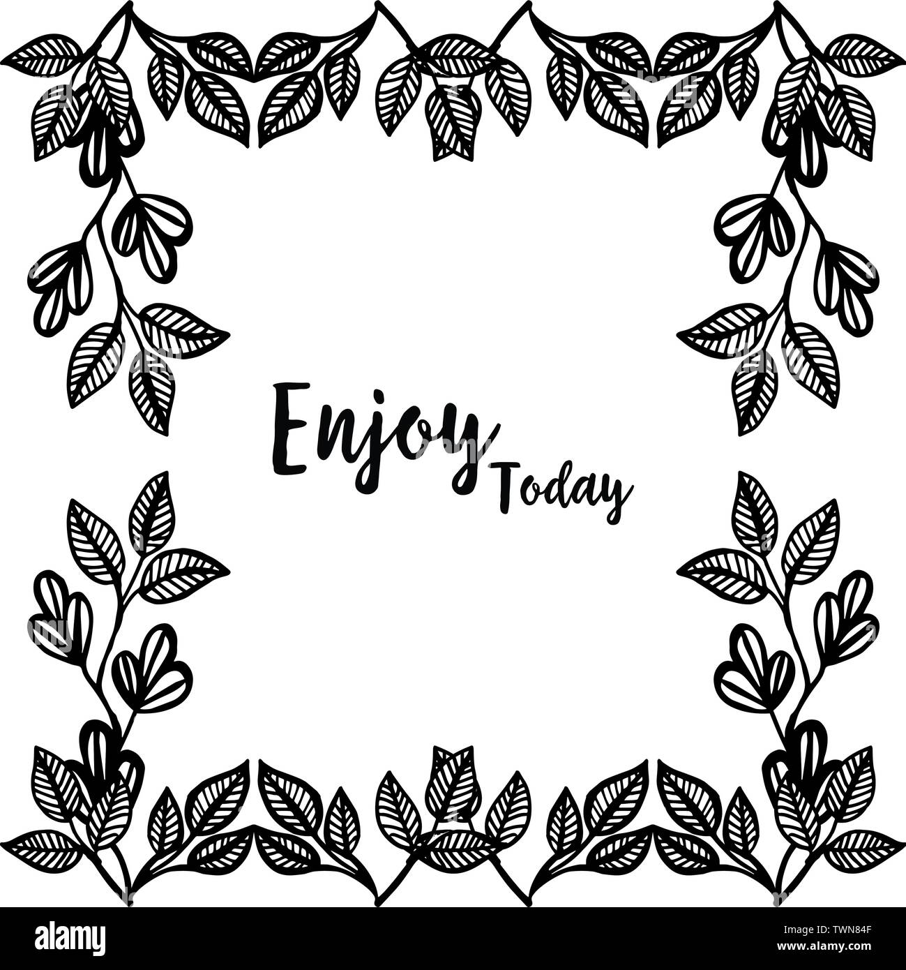Vector illustration shape of card with beautiful floral frame hand ...