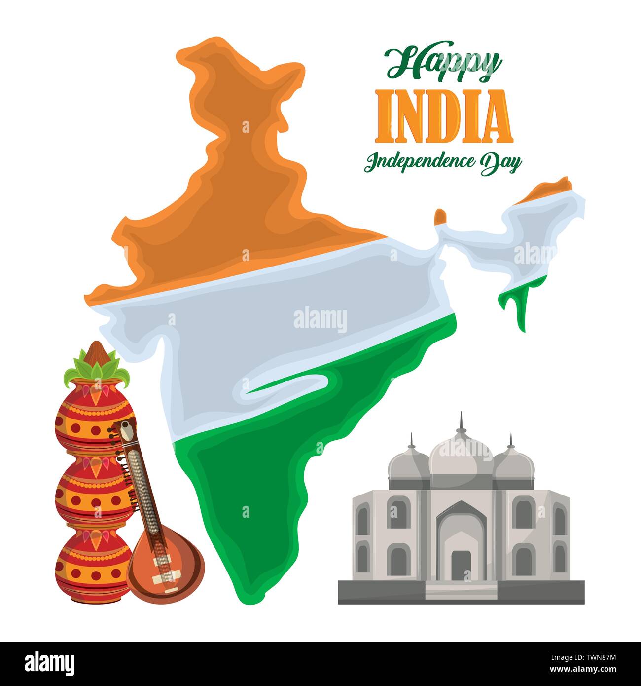 Happy india independence day card Stock Vector Image & Art - Alamy