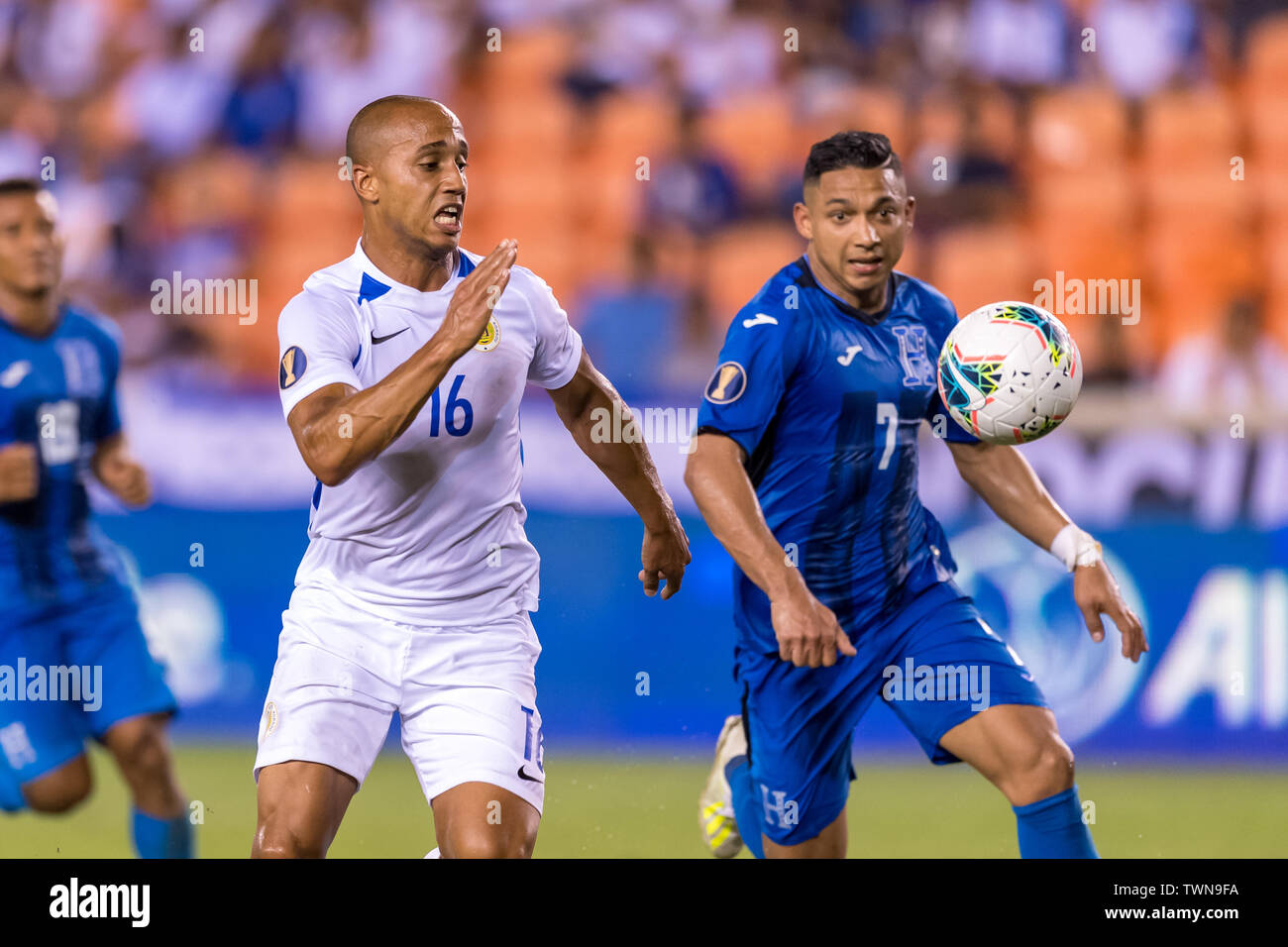 Houston, Texas, USA. 21st June, 2019. Cura ao forward Gino Van Kessel