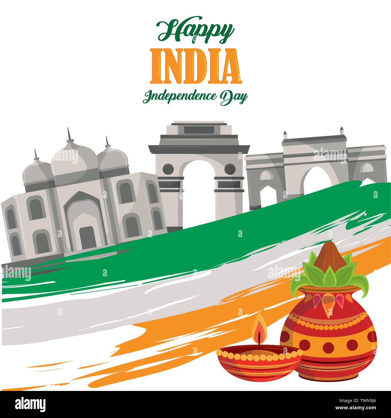 Happy india independence day card Stock Vector Image & Art - Alamy