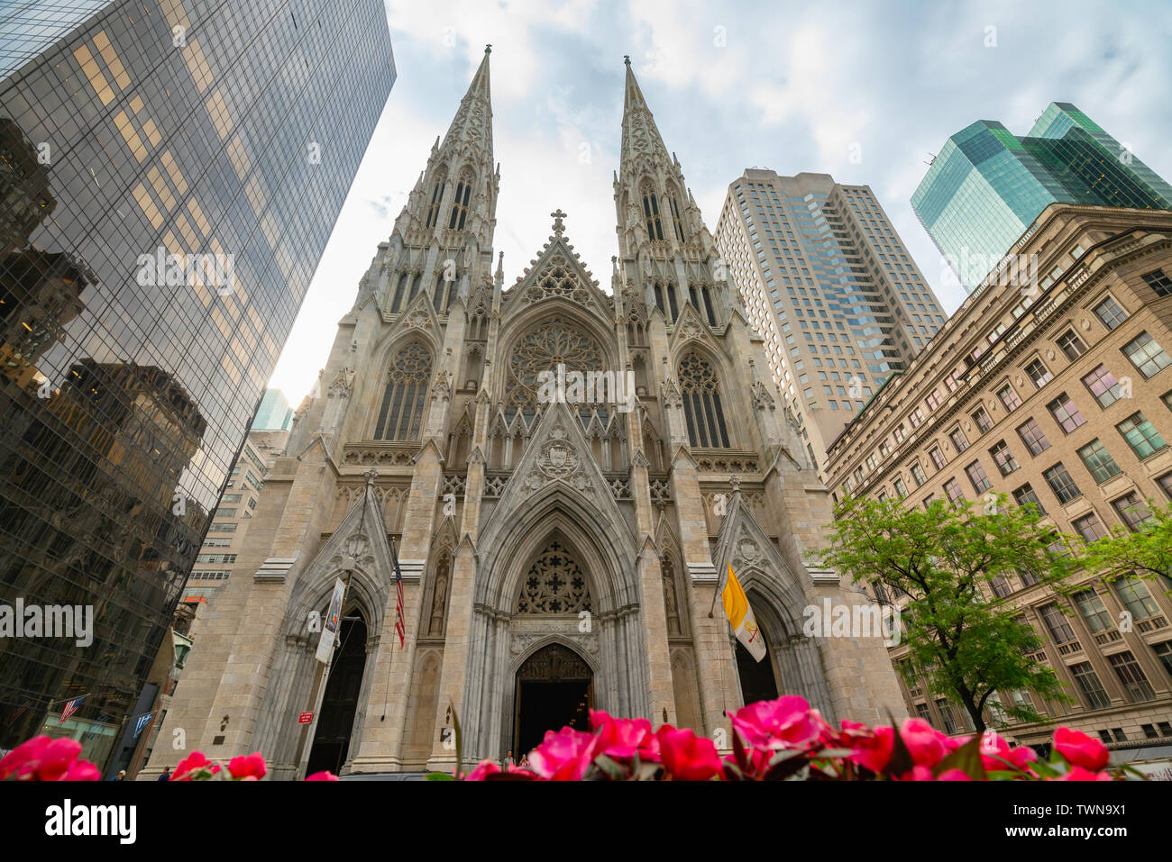 New York City Fifth Avenue St. Patrick's Cathedral Stock Photo