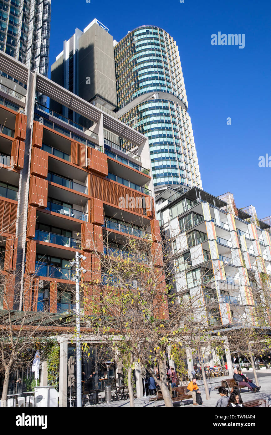 Residential apartments at Barangaroo urban development in Sydney city centre,New South Wales,Australia Stock Photo